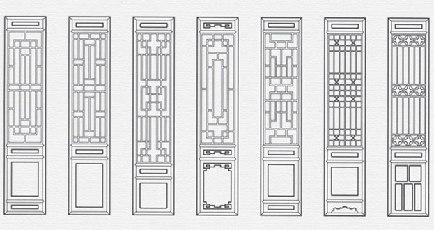 怀宁常用中式仿古花窗图案隔断设计图